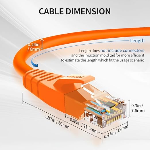 Cat6 Ethernet Cable 1 Feet 10 Pack Network RJ45 Cat6 Internet Patch Cable - Image 6