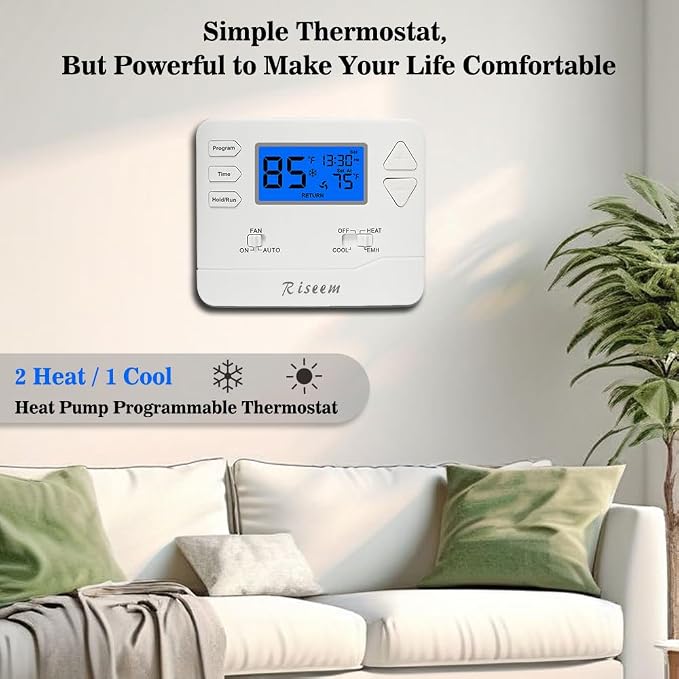 Thermostat for Heat Pump, Programmable Thermostat for Home, Single-Stage Systems - Image 7