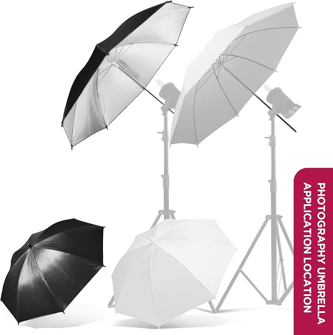 43" Translucent White Soft Umbrella & Silver Reflector Diffuser Umbrella - Image 2