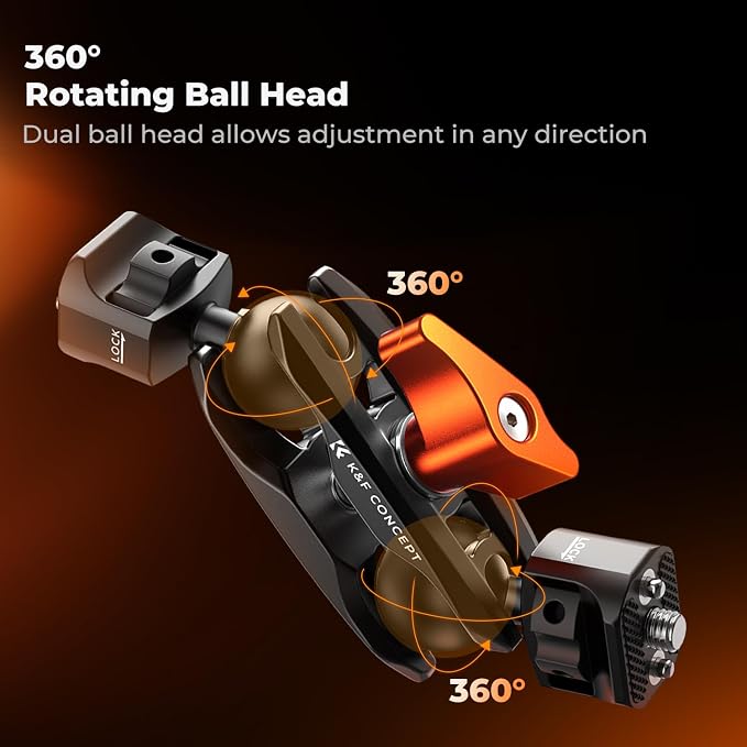 K&F CONCEPT Dual Ball Heads Magic Arm, Articulating Magic Arm - Image 3