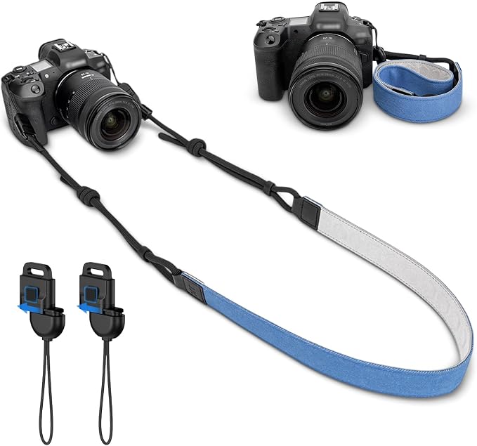 Blue Minimalist Denim lifestyle Camera Shoulder Neck Strap by JJC