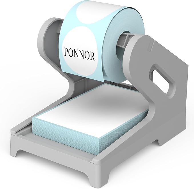 PONNOR Label Holder for Rolls and Fanfold Labels Shipping Labels Stand Desktop by PONNOROfficecategory