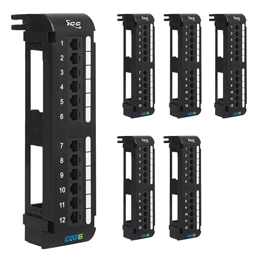 ICC CAT6 Patch Panel, UL Listed & PoE++ Rated Gigabit Applications, Wall Mount by ICC