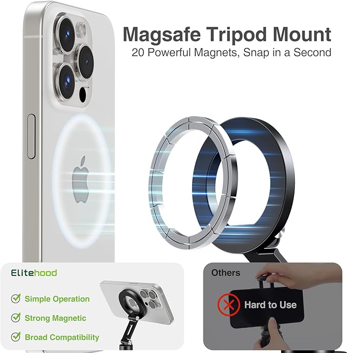 elitehood Magnetic Phone Tripod Mount - Image 2