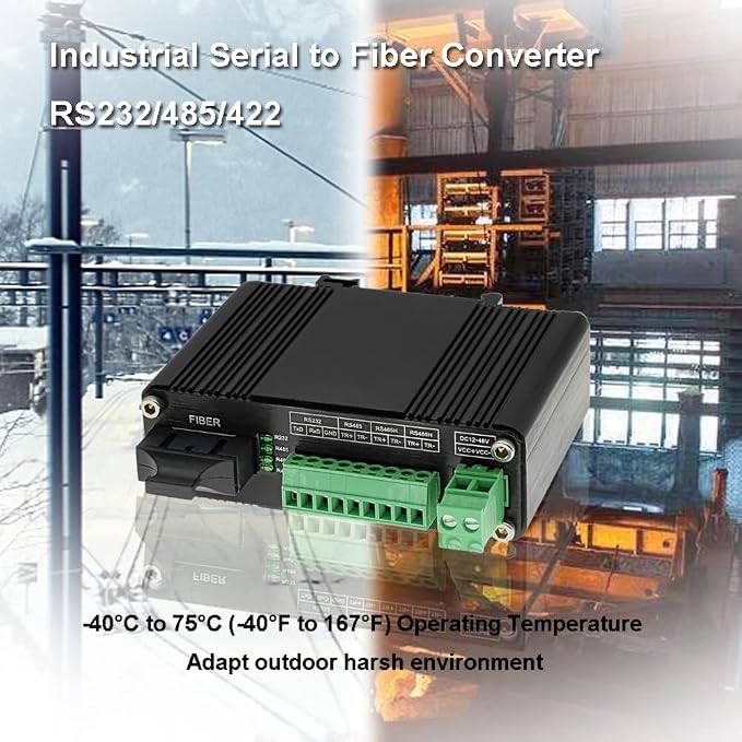 Industrial Grade Serial RS232 RS485 RS422 to Fiber Converter，Bi-Directional - Image 6