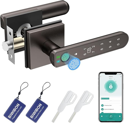BIWIBON Fingerprint Door Lock, 5 in 1 Finger Print Door Knob by BIWIBON