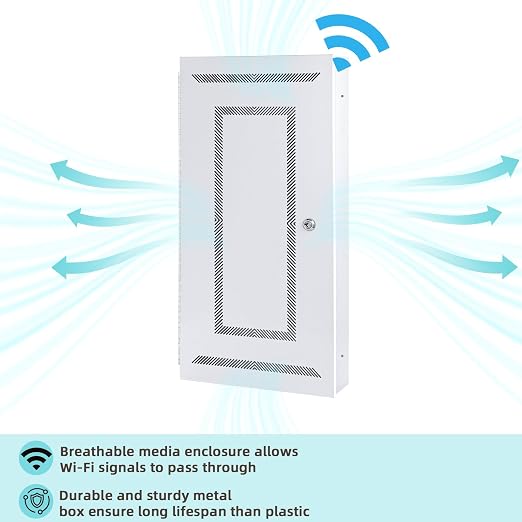 XMK 28 Inch Media Enclosure Structured Network WiFi Electrical Box w/ - Image 3
