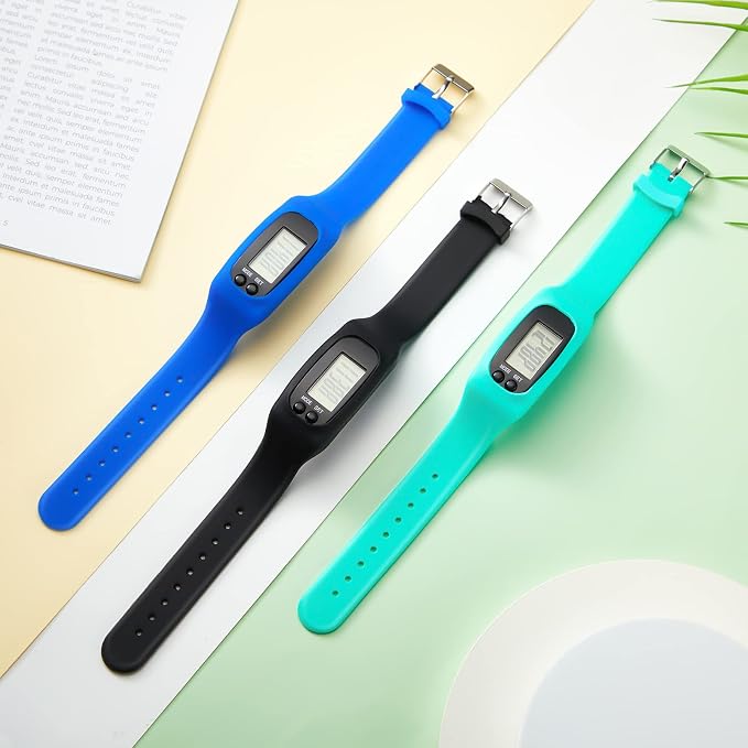 Silicone Fitness Tracker Watch 3 Pcs Walking Running Pedometer Calorie Burning - Image 5