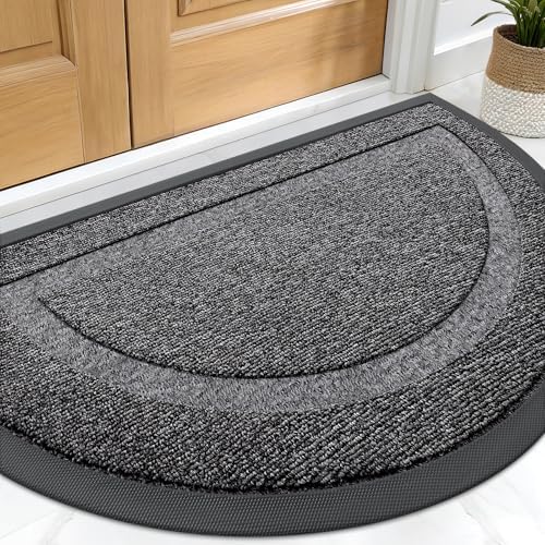OLANLY Half Circle Front Door Mat Outside 71x23 All-Season Rubber Doormat by OLANLY