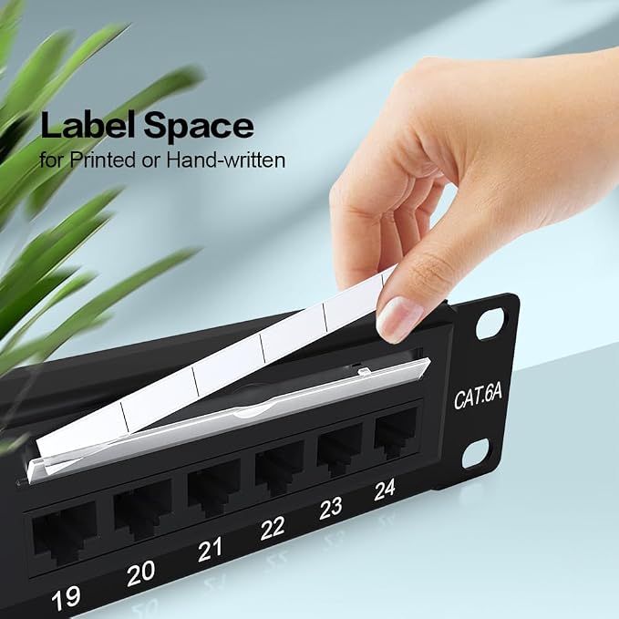 24 Port Patch Panel CAT6A Rack Mount 19inch Ethernet Patch Panel Punch Down - Image 6