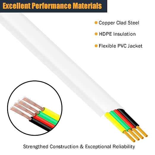 15FT Telephone Extension Cord Cable, Landline Phone Line Wire - Image 3