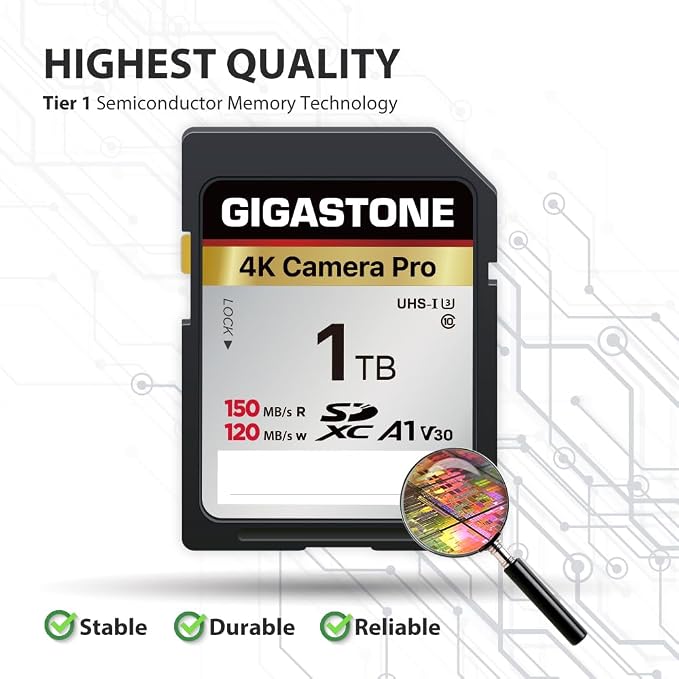 【5-Years Data Recovery】 GIGASTONE 1TB SDXC Memory Card 4K Pro Series Camera - Image 7