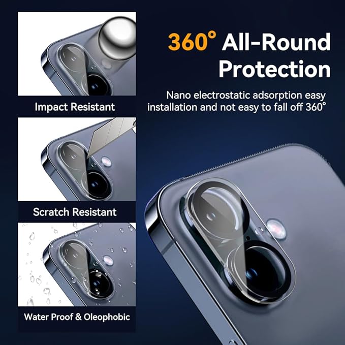 Camera Lens Protector for iPhone 16 6.1" / iPhone 16 plus 6.7"/ iPhone17 6.3" - Image 2