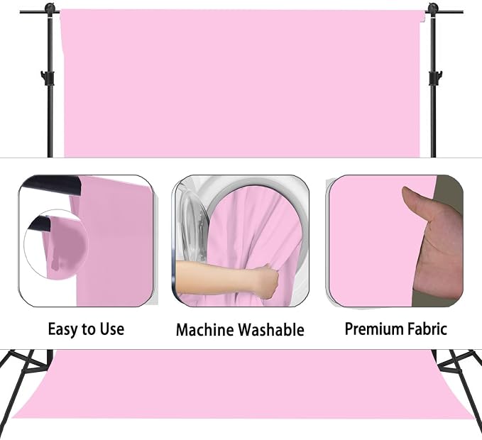 Pink Photo Backdrop for Photoshoot, Fabric Background for Product Photography - Image 6
