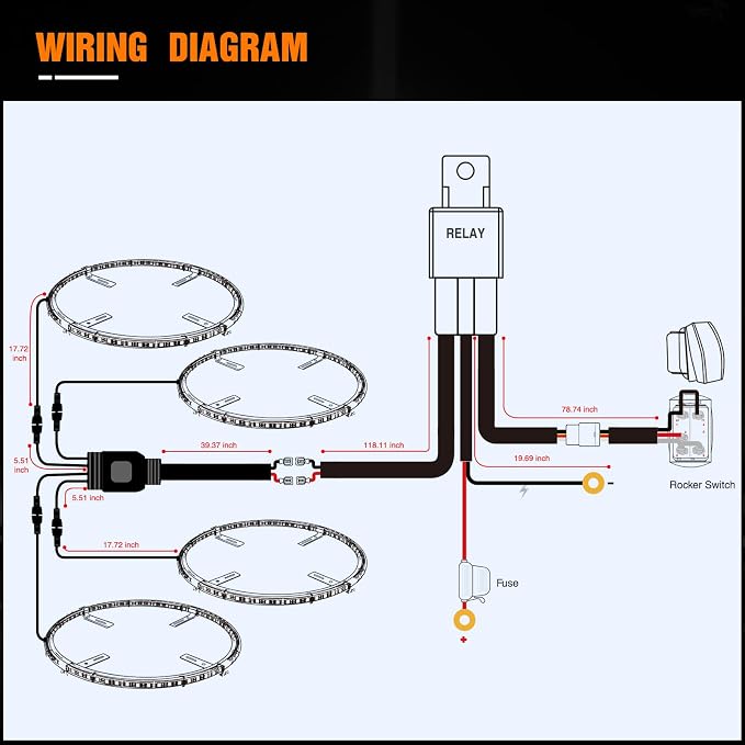 Nilight 4PCS 15.5inch Double Row LED Wheel Ring Lights Pure White - Image 2