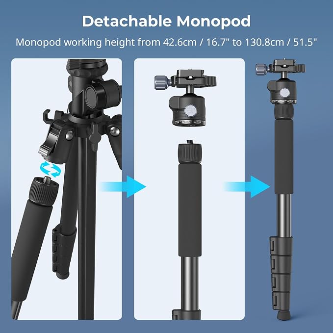 SmallRig CT25 64.5"/164cm Horizontal Overhead Tripod - Image 8