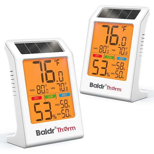 BALDR 2-Pack Indoor Thermometer Humidity Meter, Digital Hygrometer by BaldrInc