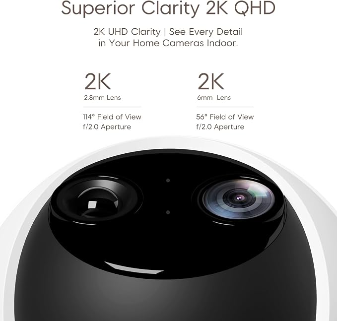 VSTARCAM 2K Dual Lens Indoor Security Camera, 10X Hybrid Zoom WiFi Camera - Image 3