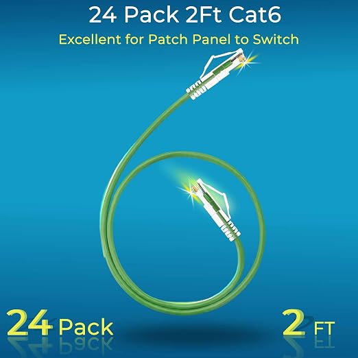 Rapink Patch Cables Cat6/ Cat6a 2ft Slim, Cat6a Ethernet Patch Cable 20G Support - Image 2