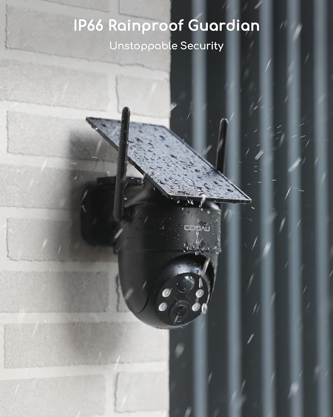 COOAU Cameras for Home Security​​, 2K 360° Solar Security Cameras Wireless - Image 8