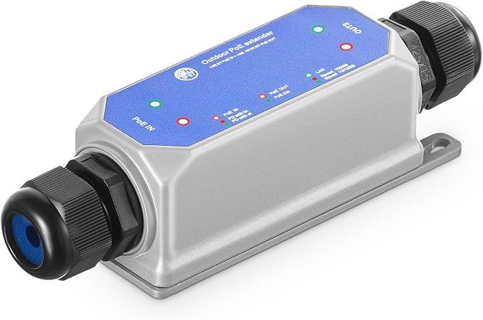 IP67 Outdoor Gigabit PoE Passthrough Switch - 1 In 1 Out Extender by Binardat