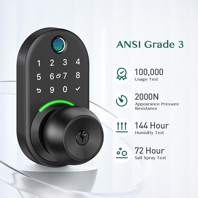 Keypad Smart Door Lock with Knob, Yamiry Keyless Entry Digital Lock with Handle - Image 3