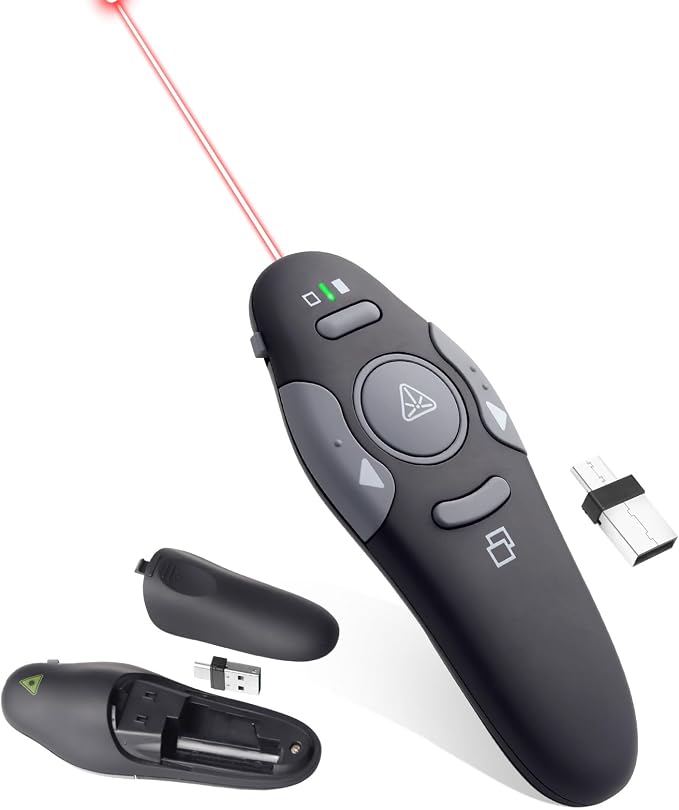 Presenter Clicker for PowerPoint Presentations, USB Wireless PPT Remote Clicker by Agaritek