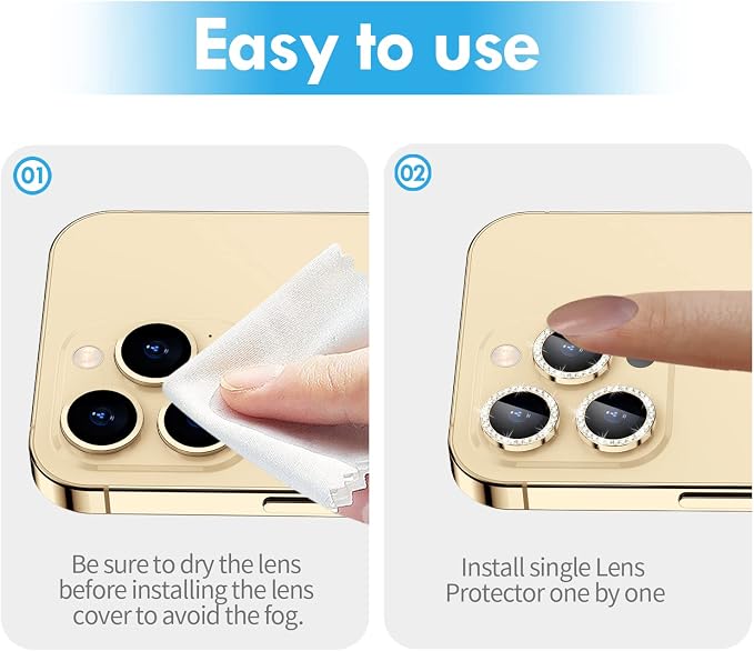 for iPhone 14 Pro/14 Pro Max Camera Lens Protector Bling, 9H Hardness - Image 7