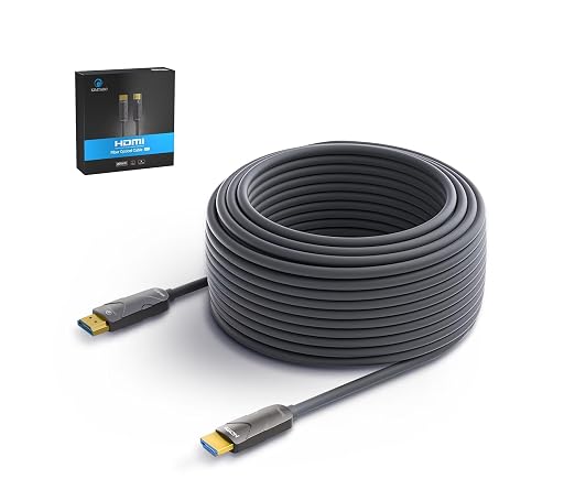 4K HDMI Cable 100 ft，Fiber Optic HDMI Cord, Ultra High Speed Uni-Directional by KIMTABO