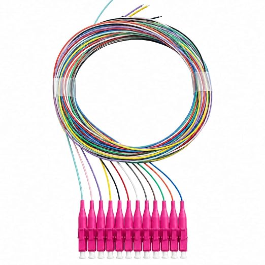Elfcam® - 12-Fibre LC/UPC OM4 Multimode 50/125um Colour-Coded Optical Fibre by Fibersolutionspecialist