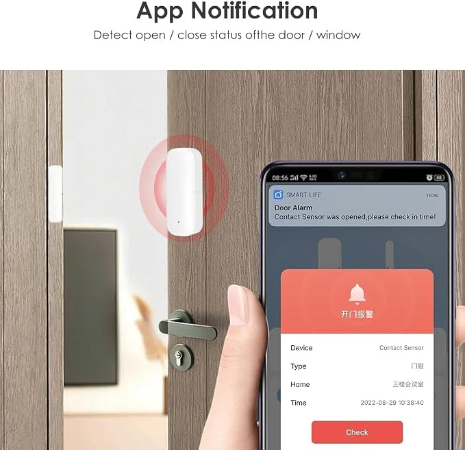 WiFi Door Sensor, Smart Door Open/Closed Detectors, 2.4G WiFi Door Sensor - Image 6