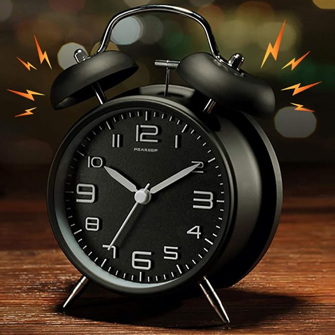 Peakeep 4 Inches Twin Bell Loud Alarm Clock - Image 2