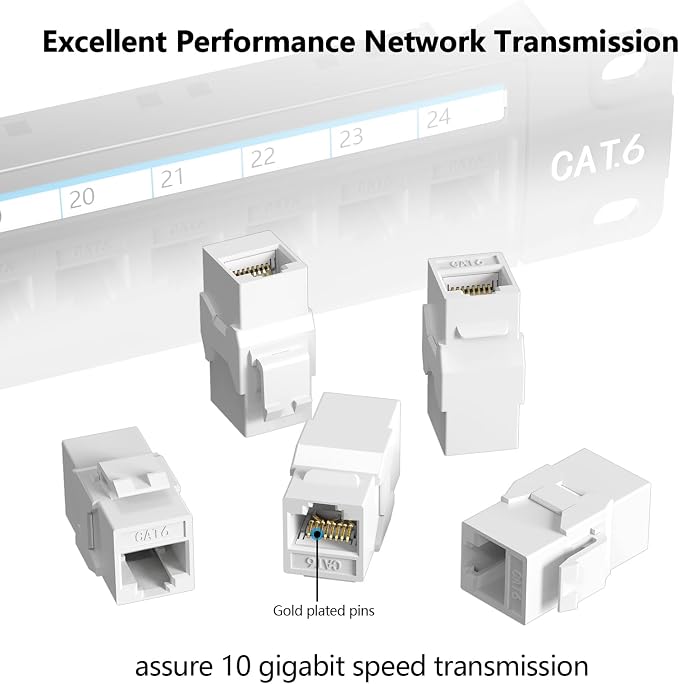 Jadaol UL Listed RJ45 Coupler, 10Gbps Gold-Plated Contacts Pass Through RJ45 - Image 4