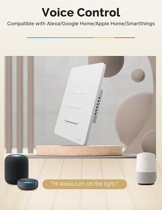 MOES Smart Double Light Switches, WiFi 2 Gang Single Pole Switch, No Netural - Image 4