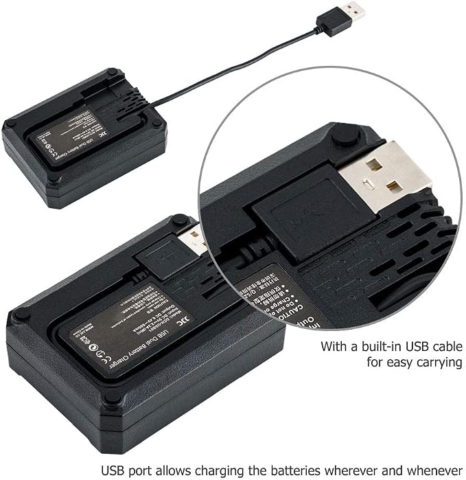 JJC NP-W126 NP-W126S Battery Charger USB Dual Slot - Image 4