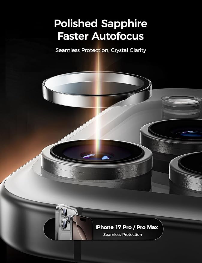 MAGIC JOHN for iPhone 17 Pro Max/17 Pro Camera Lens Protector 9H Aerospace - Image 3