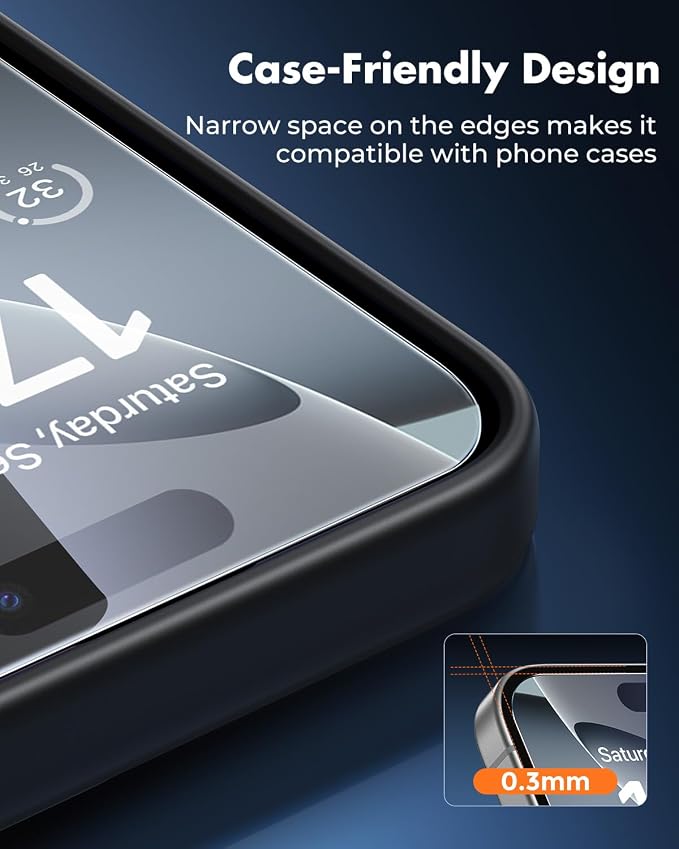 UNBREAKcable iPhone 16 Pro Max Screen Protector 3-Pack, Upgraded Dual-Tempered - Image 8