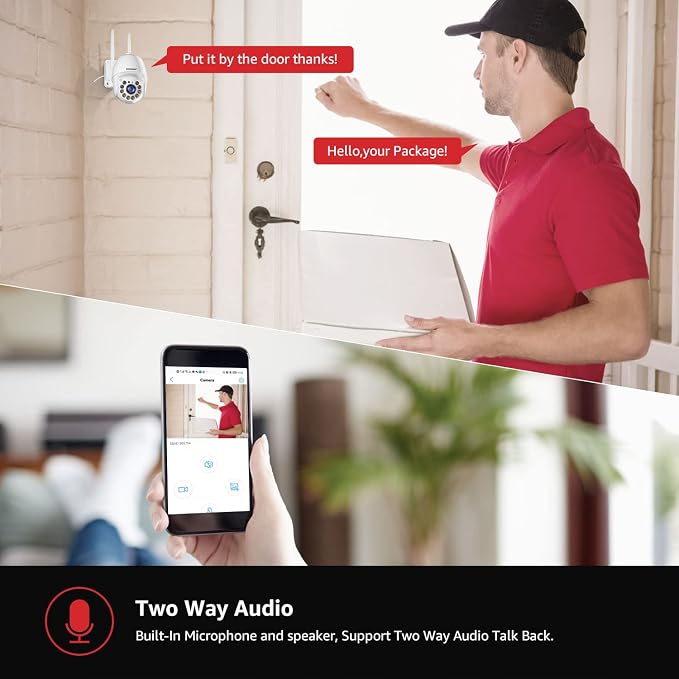 BOAVISION 2K Security Camera Outdoor, AI HumanTracking, Two Way Talk, pan Tile - Image 6
