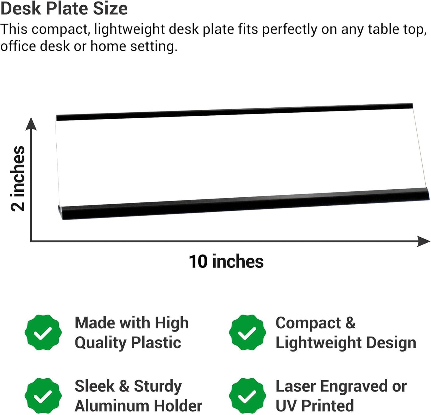 Custom Engraved Desk Plate | Personalized with your Name and Title | Perfect Decor for Office, Business, or Home | Multiple Font and Color Options | 2x8" or 2x10" (Red w/White Letters, 2x10")
