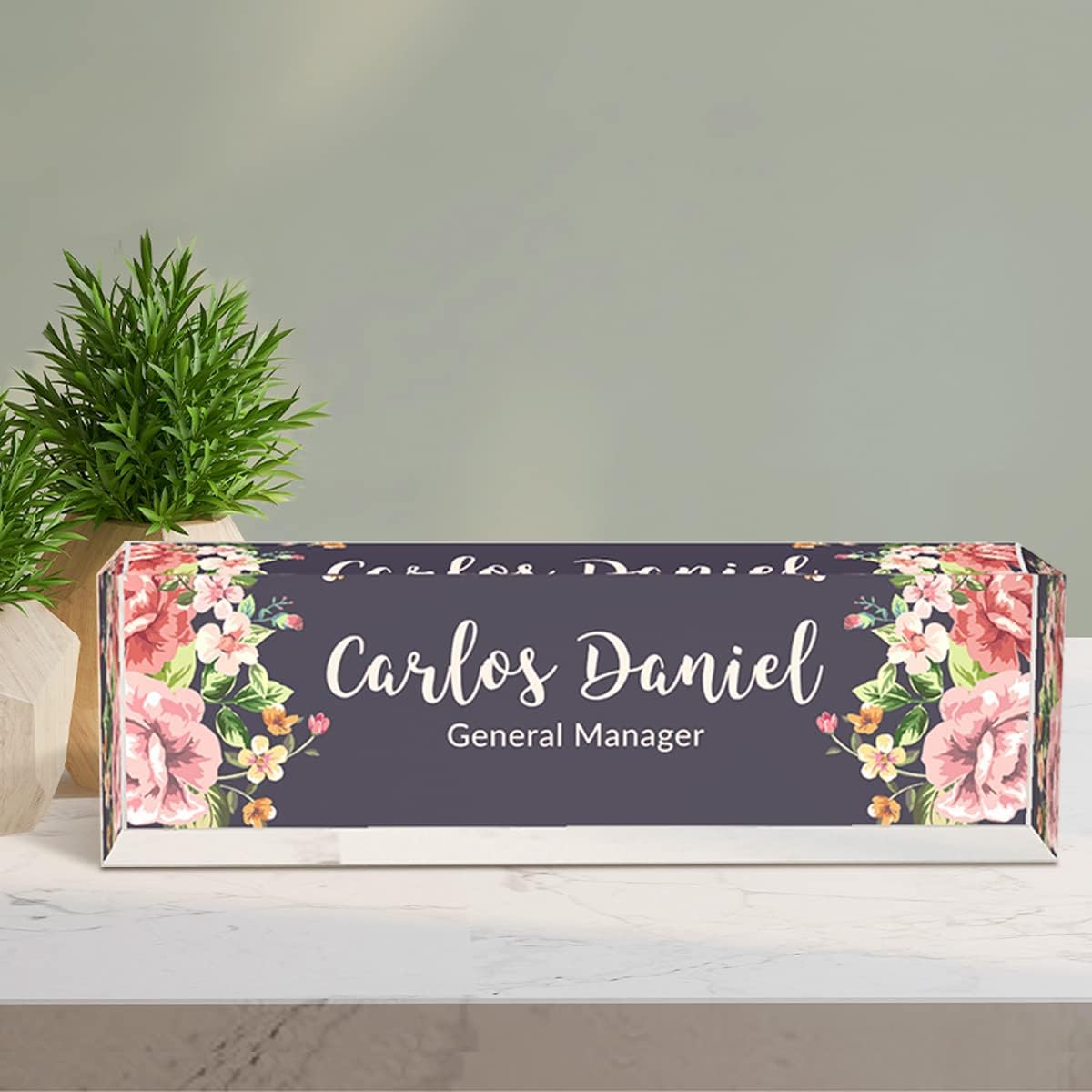Personalized Name Plates for Desk | Custom Plate Gifts|Office Decor Women|Name Tags|Desk Decorations Women or Men|Acrylic Office Decorations