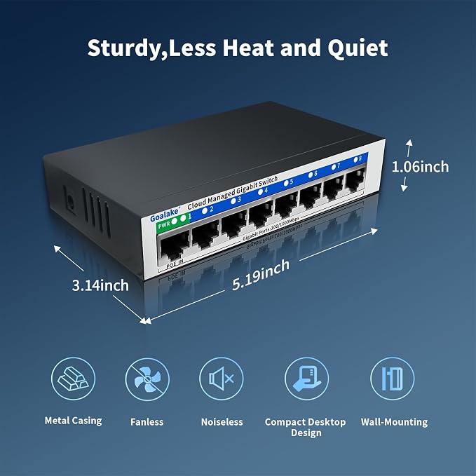 8 Port Gigabit Switch, Easy Smart Managed Ethernet Switch, Network Hub - Image 9