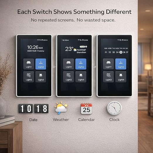 LANBON L10 Large LCD Smart Light Switch, Custom Display & Icons, 6-in-1 1/2/3/4 - Image 4