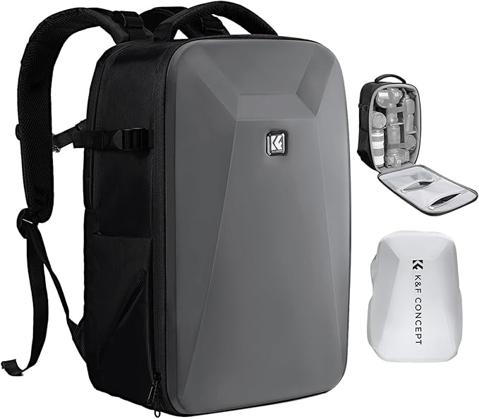 K&F CONCEPT Camera Backpack, Hardshell Photography DSLR Camera Bag by KFCONCEPT