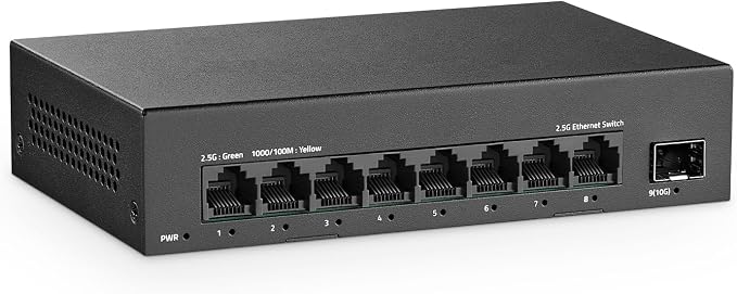 8 Port 2.5G Switch, 8 x 2.5GBASE-T Ports by YuLinca