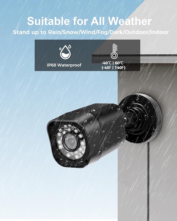4CH 1080P Wired Security Camera System, AIWIXEN CCTV DVR - Image 4