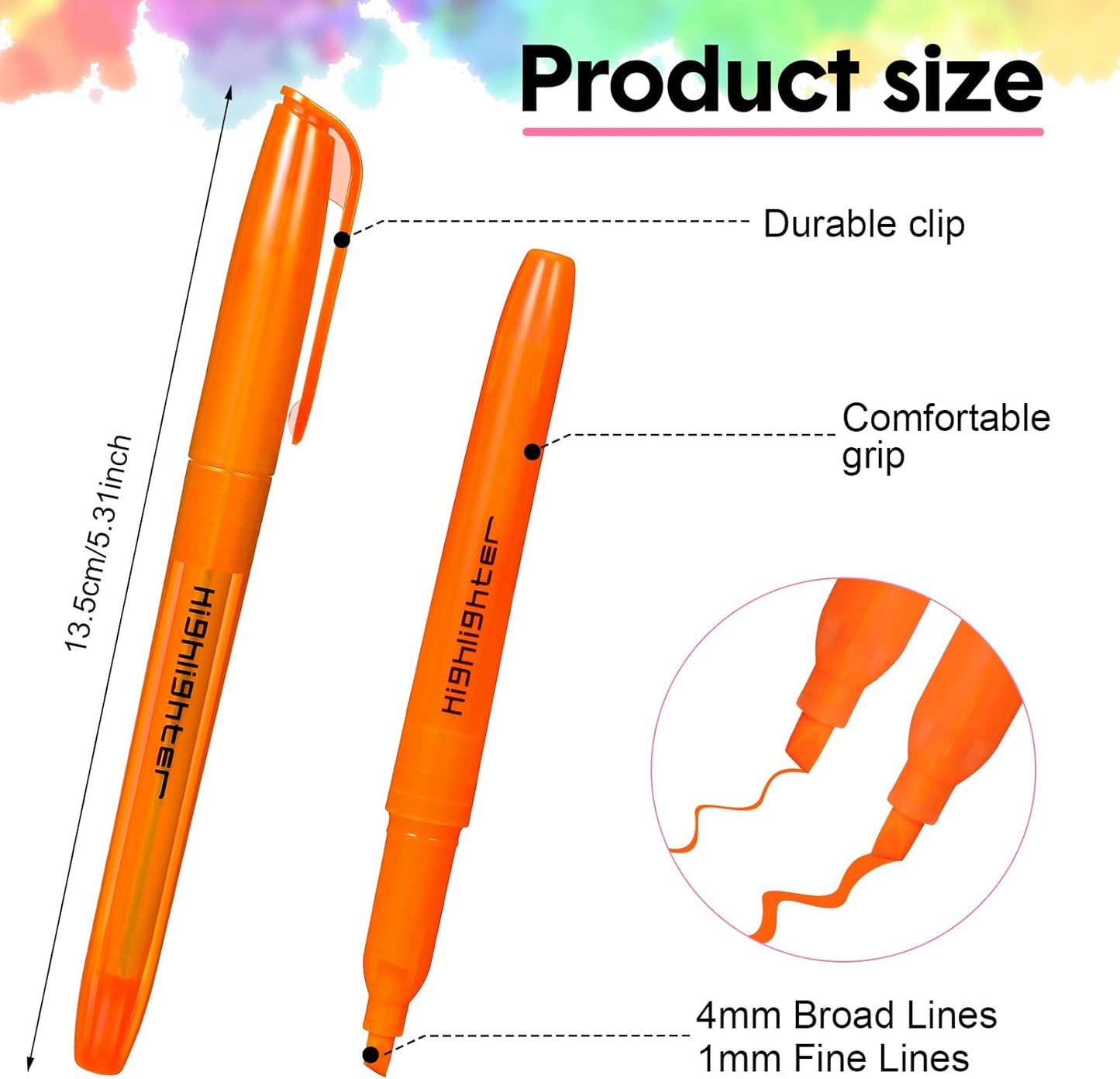 Thenshop 30 Pcs Highlighter Bulk Pack Assorted Colors Highlighter Markers Chisel Tip Fluorescent Pens for Office Classroom Back to School Supplies