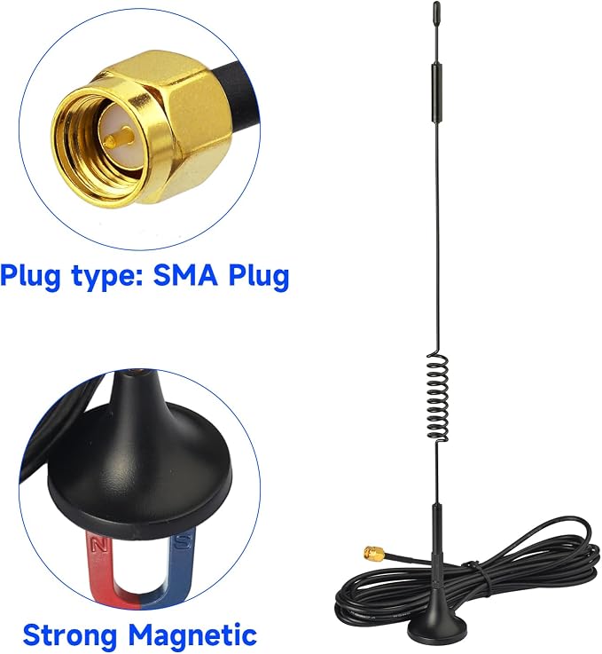 Superbat 4G LTE Antenna 7dBi Magnetic SMA Male Cellular Antenna 2-Pack - Image 4