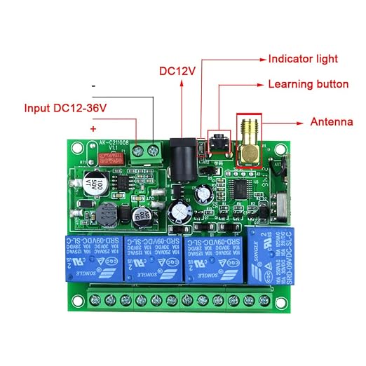 DC 12V 24V 36V 4CH Remote Control Switch 433Mhz 10A Wireless Remote Control - Image 8