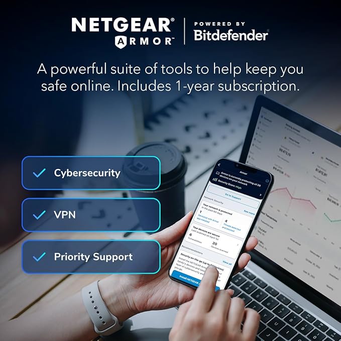 NETGEAR Orbi 970 Series Quad-Band WiFi 7 Mesh Network System, Router + 2 - Image 3