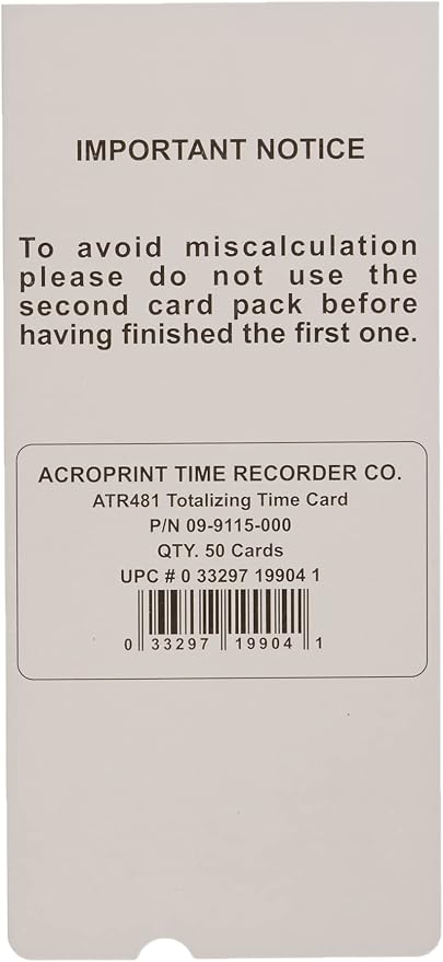 Acroprint 09-9115-000 Time Cards - Image 2